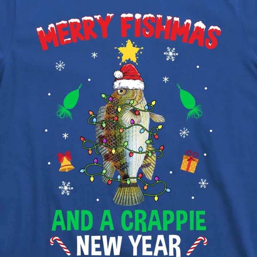 Merry Fishmas Crappie Christmas Tree Fishing Funny Xmas Gift T-Shirt