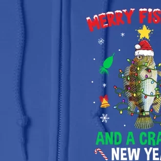 Merry Fishmas Crappie Christmas Tree Fishing Funny Xmas Gift Full Zip Hoodie