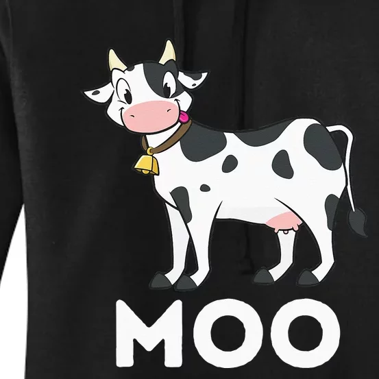 Moo Funny Cow Lover Famer Cattle Ranch Dairy Farming Women's Pullover Hoodie