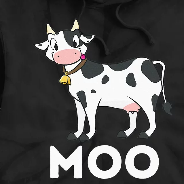 Moo Funny Cow Lover Famer Cattle Ranch Dairy Farming Tie Dye Hoodie