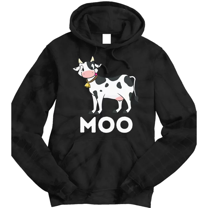 Moo Funny Cow Lover Famer Cattle Ranch Dairy Farming Tie Dye Hoodie