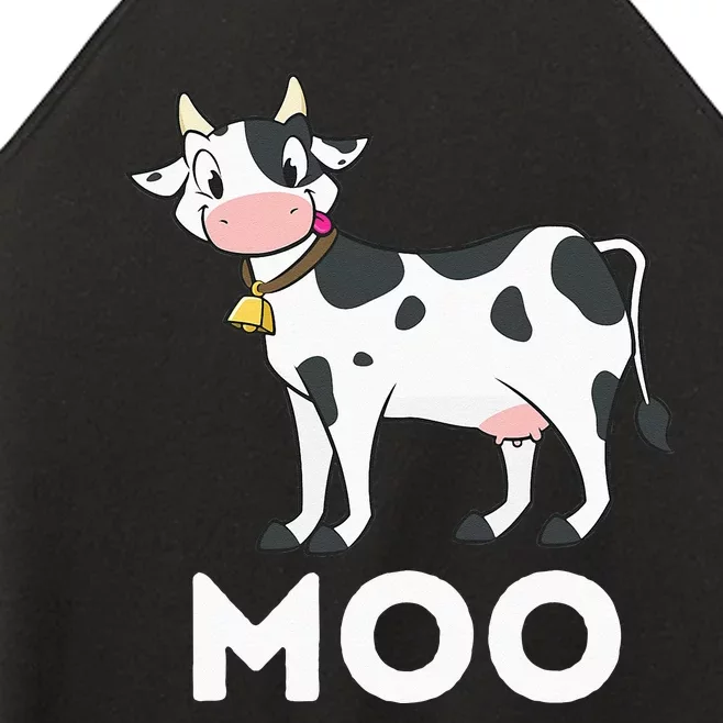 Moo Funny Cow Lover Famer Cattle Ranch Dairy Farming Women’s Perfect Tri Rocker Tank