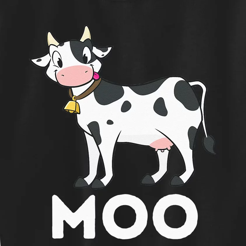 Moo Funny Cow Lover Famer Cattle Ranch Dairy Farming Kids Sweatshirt