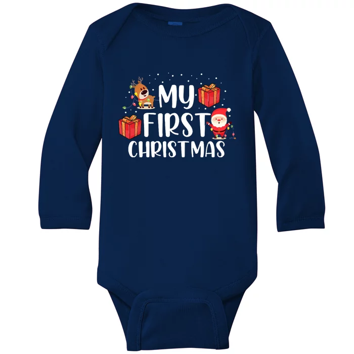 My First Christmas Sweater Baby Long Sleeve Bodysuit