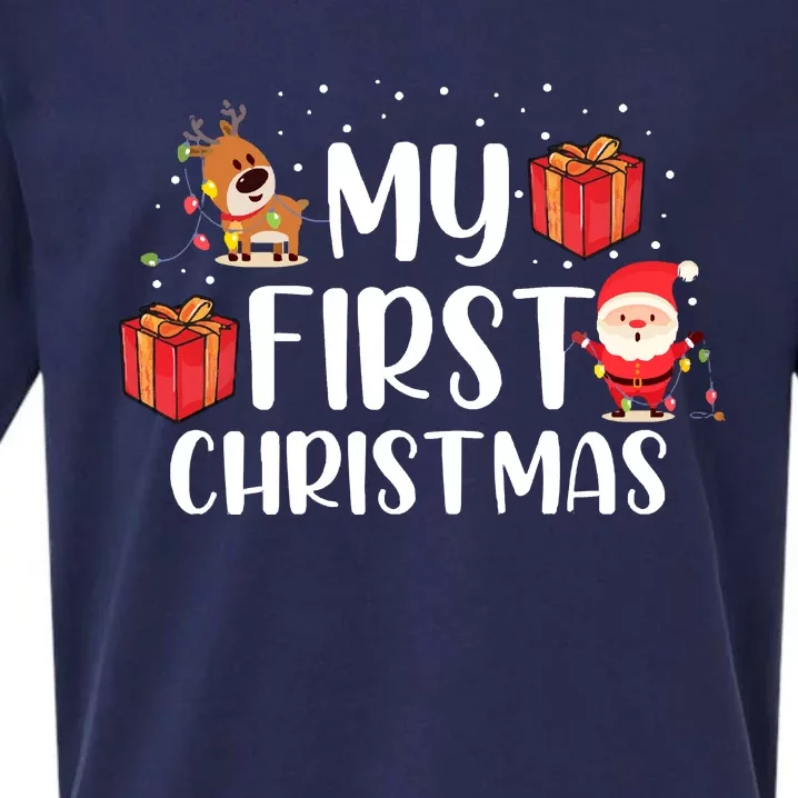 My First Christmas Sweater Sueded Cloud Jersey T-Shirt