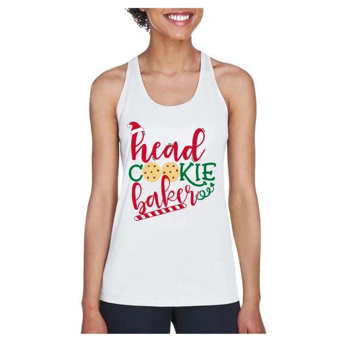 Matching Family Christmas Baking Head Cookie Baker Women's Racerback Tank