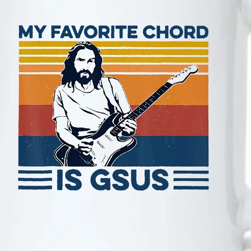 My Favorite Chord Is Gsus Jesus Playing Guitar Black Color Changing Mug