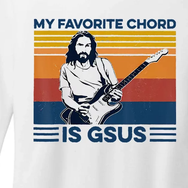 My Favorite Chord Is Gsus Jesus Playing Guitar Womens CVC Long Sleeve Shirt