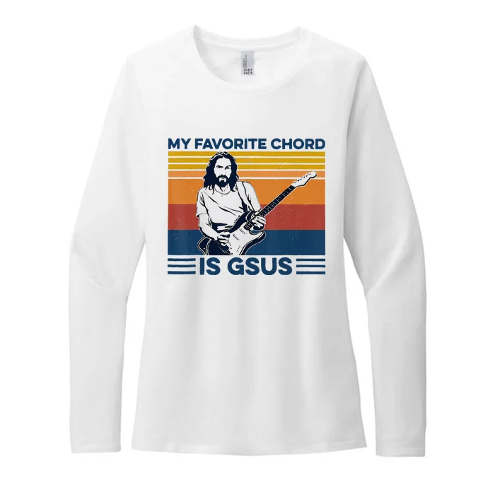 My Favorite Chord Is Gsus Jesus Playing Guitar Womens CVC Long Sleeve Shirt