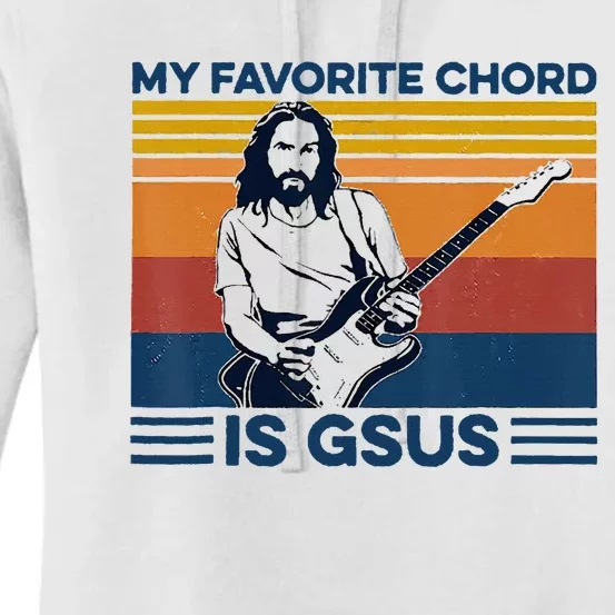 My Favorite Chord Is Gsus Jesus Playing Guitar Women's Pullover Hoodie