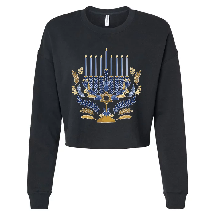 Matching Family Chanukah Jewish Holiday Cropped Pullover Crew