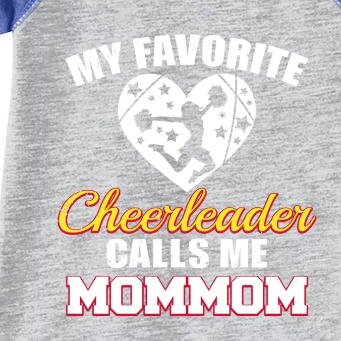 My Favorite Cheerleader Calls Me Mommom Funny Cheer Mom Mom Gift Infant Baby Jersey Bodysuit