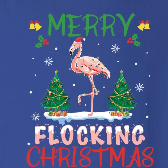 Merry Flocking Christmas Flamingo Pink In Santa Hat Gift Fun Great Gift Toddler Long Sleeve Shirt