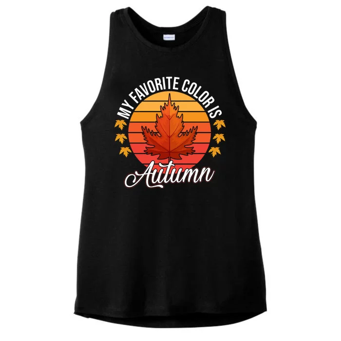 My Favorite Color Is Autumn Ladies Tri-Blend Wicking Tank