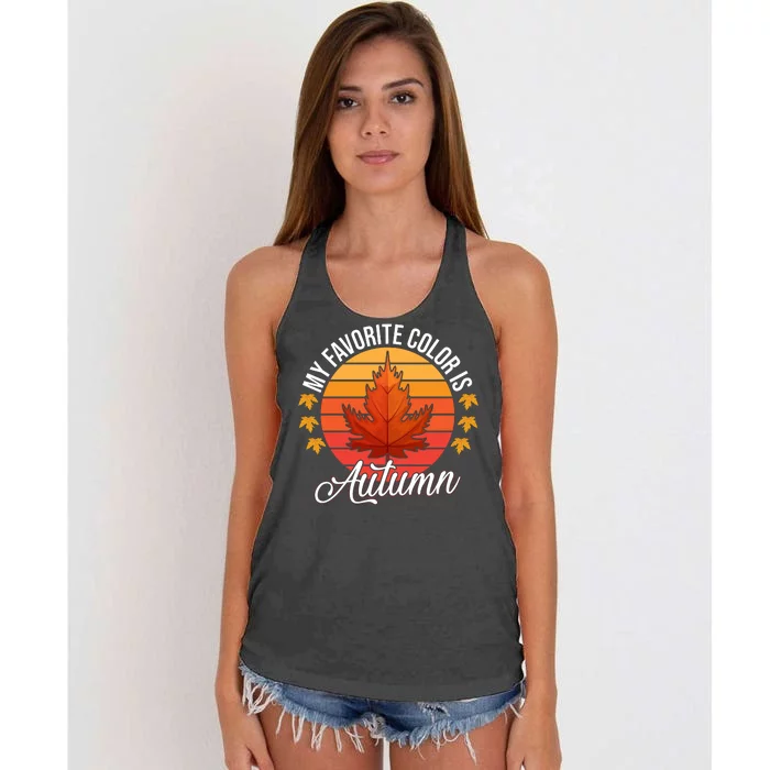 My Favorite Color Is Autumn Women's Knotted Racerback Tank