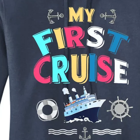 My First Cruise, Wo, Girl And Boy Rookie Travelers Women's Pullover Hoodie