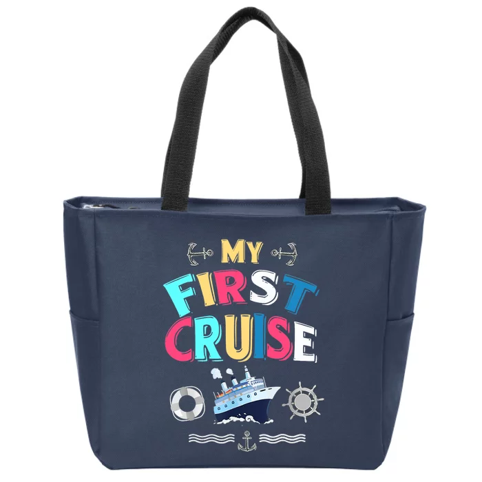 My First Cruise, Wo, Girl And Boy Rookie Travelers Zip Tote Bag