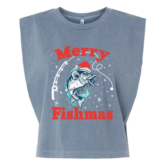 Merry Fishmas Cool Gift Garment-Dyed Women's Muscle Tee