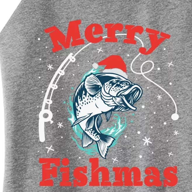 Merry Fishmas Cool Gift Women’s Perfect Tri Rocker Tank