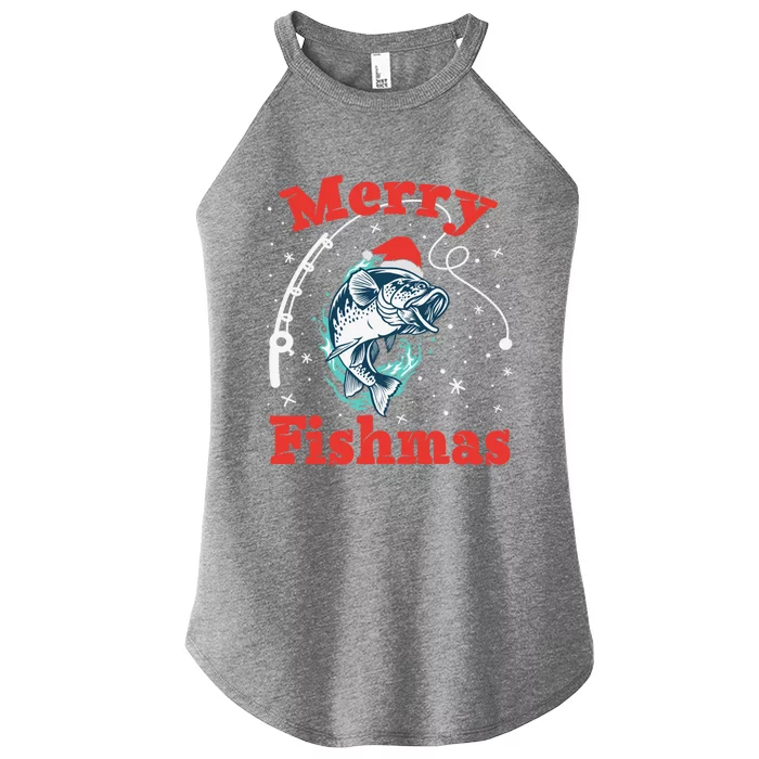 Merry Fishmas Cool Gift Women’s Perfect Tri Rocker Tank