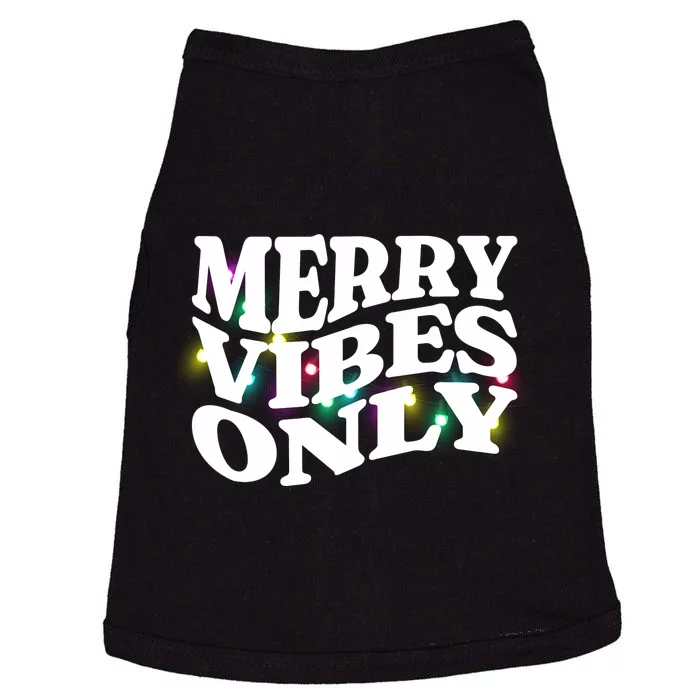 Matching Family Christmas Merry Vibes Only Lights Long Sleeve Doggie Tank