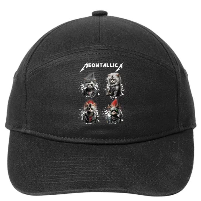 Meowtallica Funny Cat Shirt, Cat Shirt, Music 7-Panel Snapback Hat