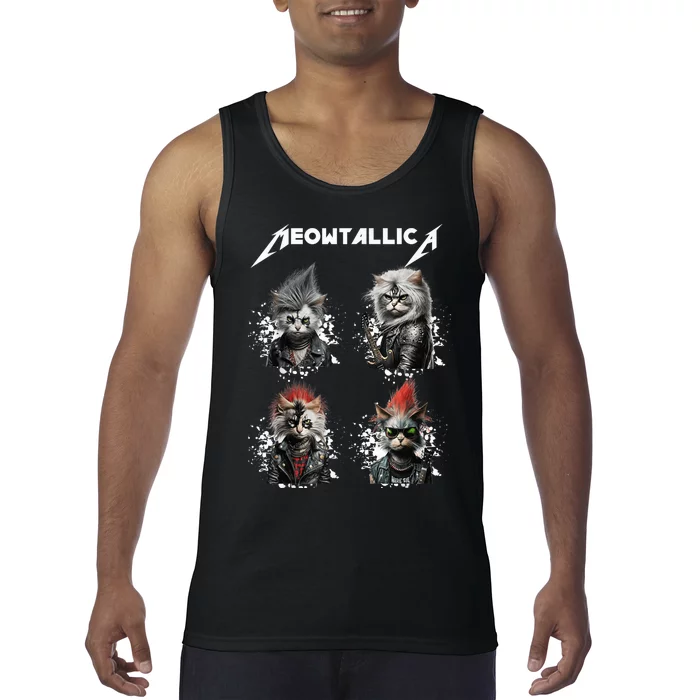 Meowtallica Funny Cat Shirt, Cat Shirt, Music Tank Top