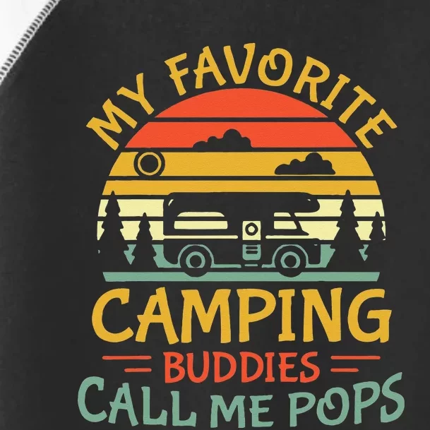 My Favorite Camping Buddies Call Me Pops Retro Family Trip Toddler Fine Jersey T-Shirt