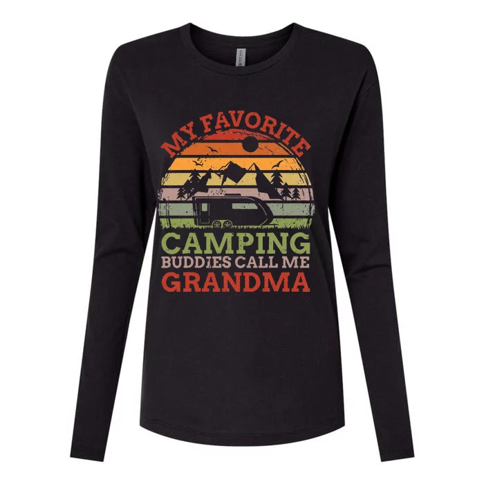 My Favorite Camping Buddies Call Me Grandma Fathers Day Womens Cotton Relaxed Long Sleeve T-Shirt