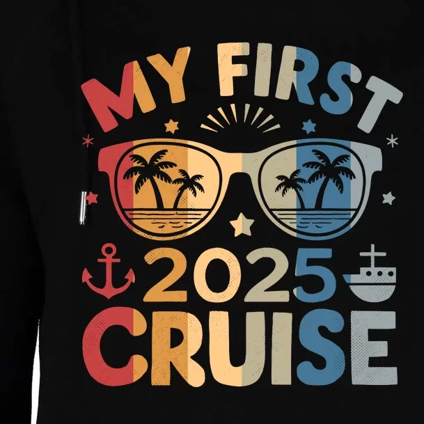 My First Cruise 2025 Vacation Matching Family Cruise Ship Womens Funnel Neck Pullover Hood