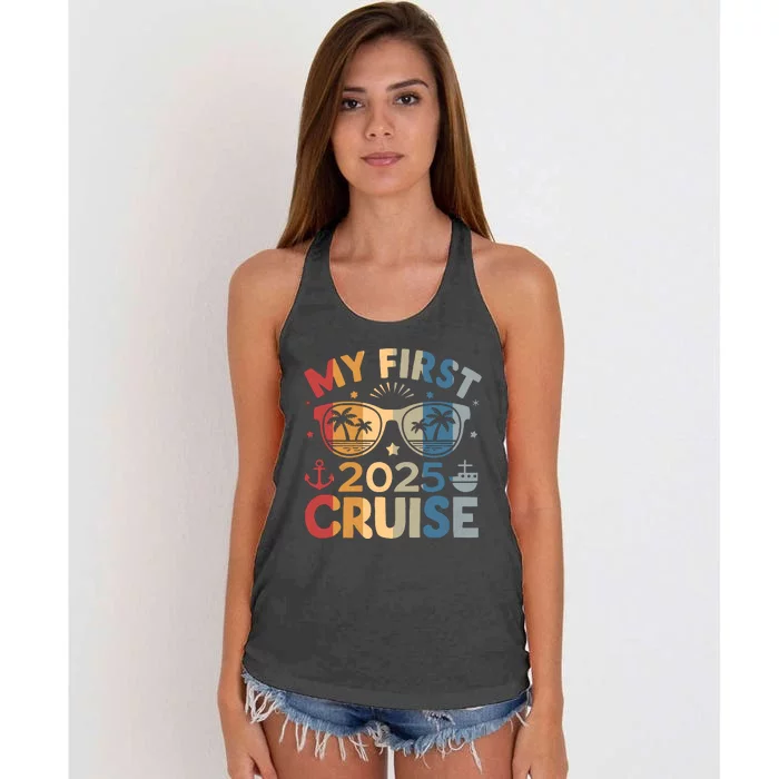 My First Cruise 2025 Vacation Matching Family Cruise Ship Women's Knotted Racerback Tank