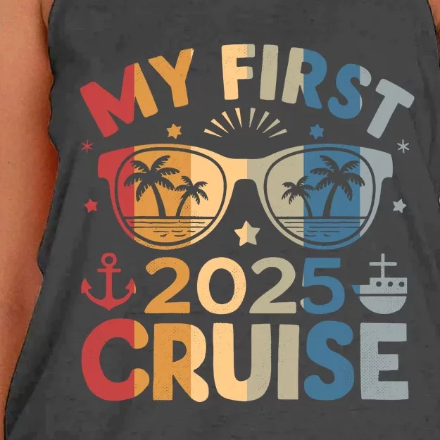 My First Cruise 2025 Vacation Matching Family Cruise Ship Women's Knotted Racerback Tank