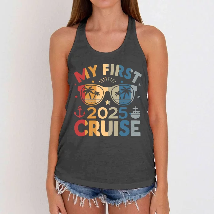 My First Cruise 2025 Vacation Matching Family Cruise Ship Women's Knotted Racerback Tank