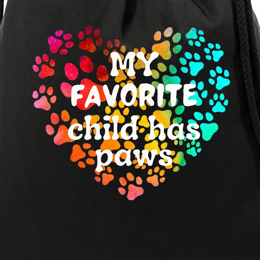 My favorite child has paws Drawstring Bag