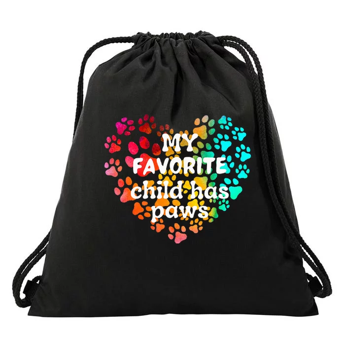 My favorite child has paws Drawstring Bag