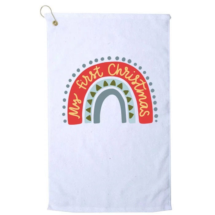 My First Christmas Cute Rainbow Holiday Platinum Collection Golf Towel