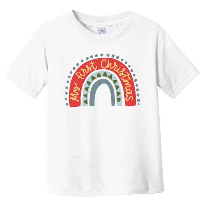 My First Christmas Cute Rainbow Holiday Toddler T-Shirt