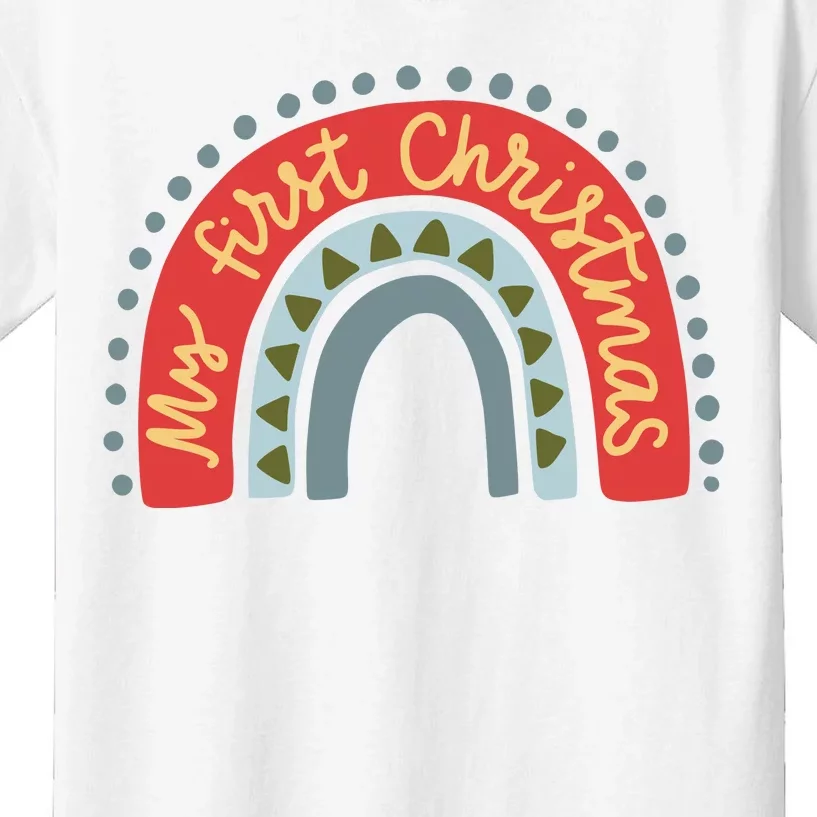 My First Christmas Cute Rainbow Holiday Kids T-Shirt