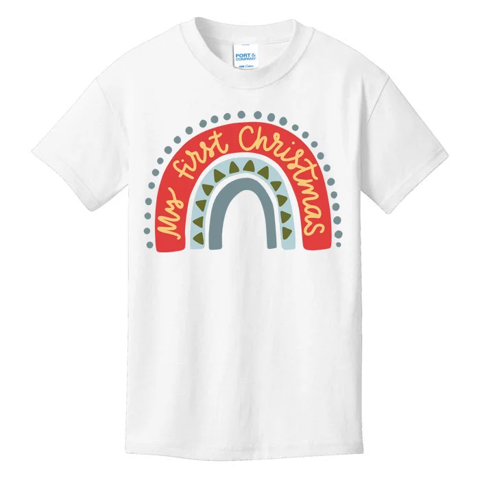 My First Christmas Cute Rainbow Holiday Kids T-Shirt