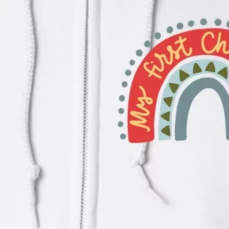 My First Christmas Cute Rainbow Holiday Full Zip Hoodie