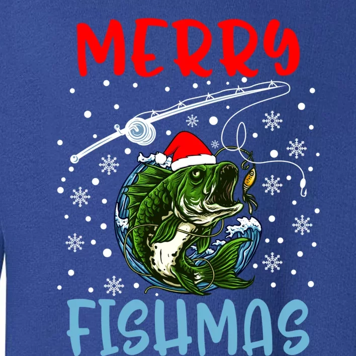 Merry Fishmas Christmas Fishing Holiday Gift Toddler Sweatshirt