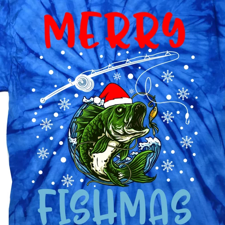 Merry Fishmas Christmas Fishing Holiday Gift Tie-Dye T-Shirt