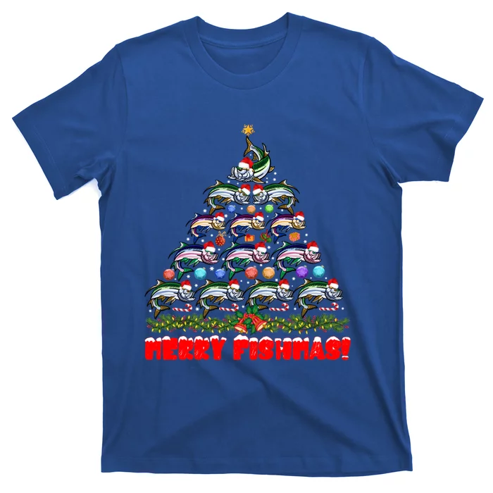 Merry Fishmas Christmas Tree Fishing Lover Funny Gift T-Shirt