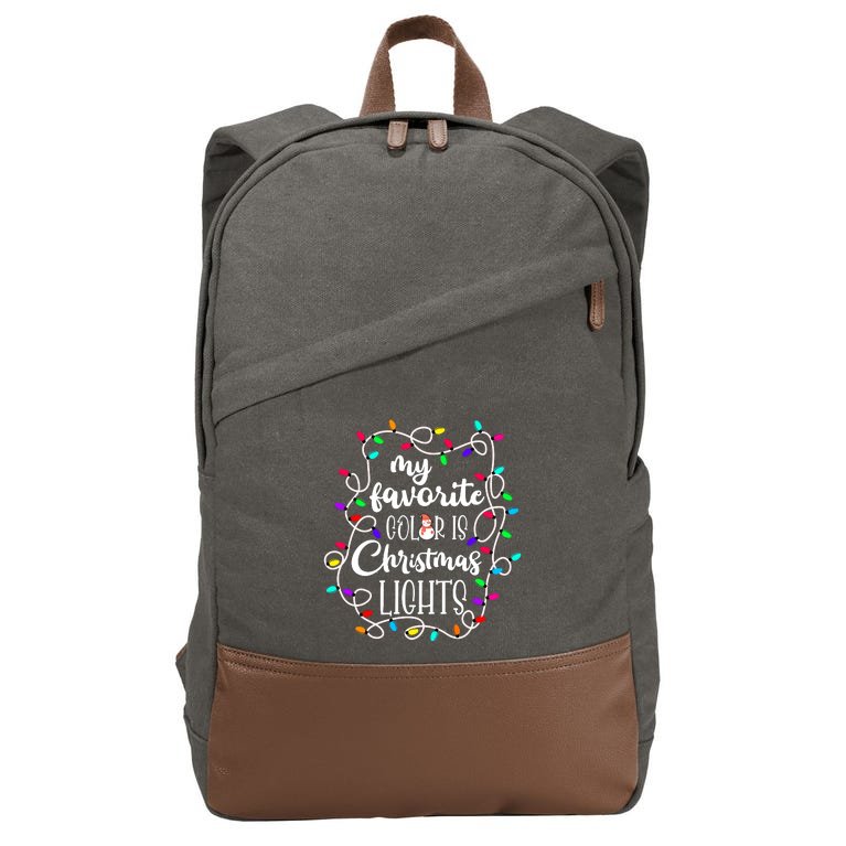 My Favorite Color Is Xmas Christmas Lights Cotton Canvas Backpack