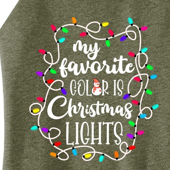 My Favorite Color Is Xmas Christmas Lights Women’s Perfect Tri Rocker Tank
