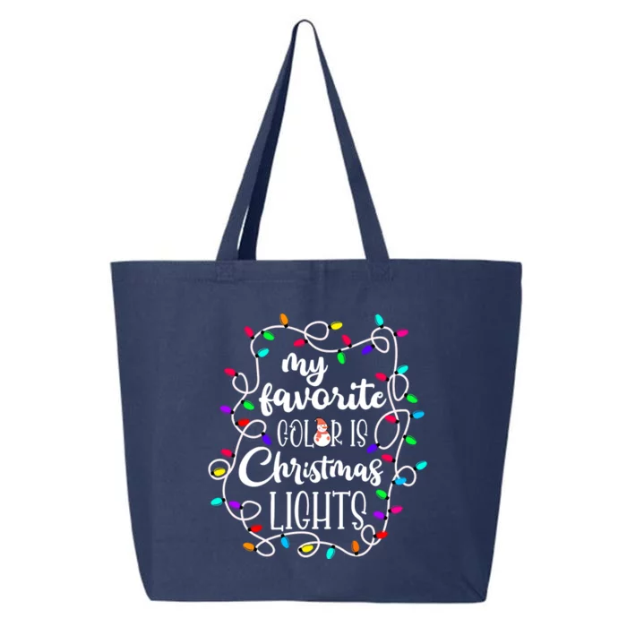 My Favorite Color Is Xmas Christmas Lights 25L Jumbo Tote