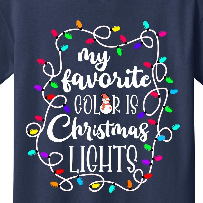 My Favorite Color Is Xmas Christmas Lights Kids T-Shirt