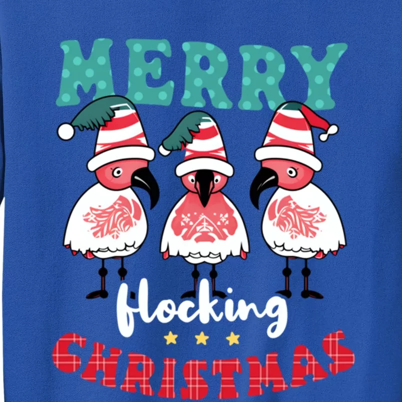 Merry Flocking Christmas Design Christmas Flamingo Cute Gift Sweatshirt