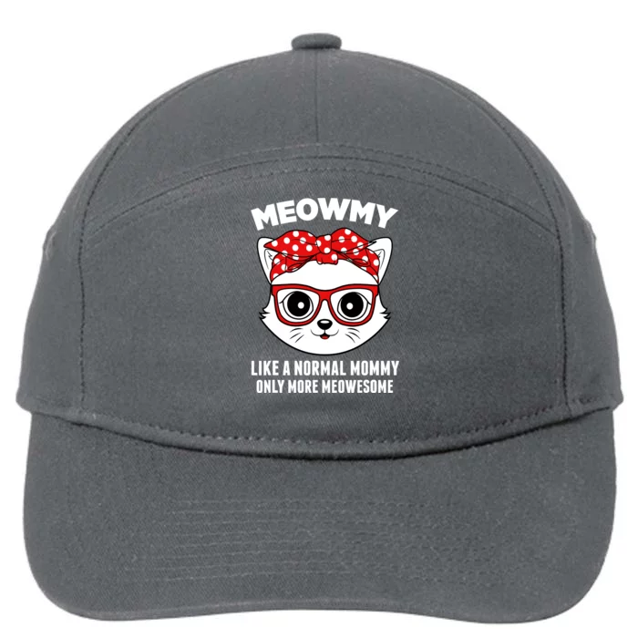 Meowmy Funny Cat Mommy Glasses Mothers Day 7-Panel Snapback Hat