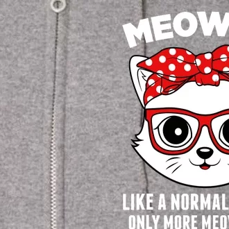 Meowmy Funny Cat Mommy Glasses Mothers Day Full Zip Hoodie